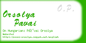 orsolya pavai business card